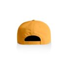 Yellow baseball cap viewed from the back, showing adjustable snap closure.