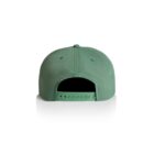 Green baseball cap viewed from the back, showing an adjustable strap.