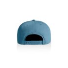 Light blue baseball cap viewed from the back, showing an adjustable strap and snap closure.
