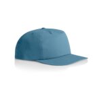 Light blue baseball cap with a curved brim, viewed from the side on a white background.