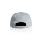 Back view of a light gray baseball cap with an adjustable snap closure.