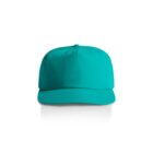 A plain teal baseball cap on a white background.
