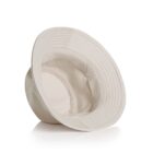 A light beige bucket hat shown from the underside on a white background.