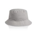 Light gray bucket hat with visible stitching and two small side eyelets, on a white background.