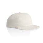 A plain white baseball cap with a flat brim on a white background.