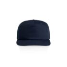 A plain dark blue baseball cap viewed from the front on a white background.