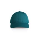 A plain teal baseball cap photographed from the front on a white background.
