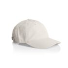 A plain light beige baseball cap on a white background.