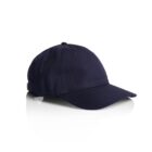 A plain navy blue baseball cap on a white background.