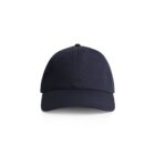 A plain black baseball cap viewed from the front against a white background.