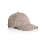 Beige baseball cap on a white background with a slight shadow underneath.