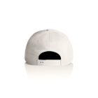 Back view of a plain white baseball cap with an adjustable strap.