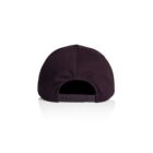 Back view of a black snapback cap with adjustable strap, on a white background.
