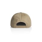 Tan baseball cap shown from the back with adjustable strap and ventilation holes.