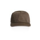 Brown baseball cap photographed from the front on a white background.