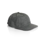 Gray wool baseball cap with a curved brim on a white background.