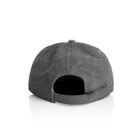 Gray baseball cap shown from the back, featuring an adjustable strap and a curved brim.