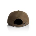 Brown baseball cap shown from the back with an adjustable strap and buckle.