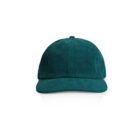 Teal corduroy baseball cap displayed on a white background, viewed from the front.