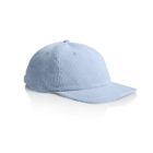 Light blue corduroy baseball cap on a white background.