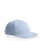 Light blue corduroy baseball cap on a white background.