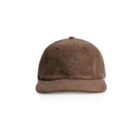 Brown corduroy baseball cap facing forward on a white background.