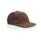 Brown corduroy baseball cap with a curved brim on a white background.