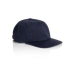A plain navy blue baseball cap on a white background.