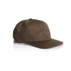 Brown baseball cap with a flat brim on a white background.