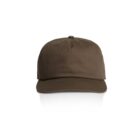 Brown baseball cap with a flat brim, displayed on a white background.