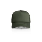 Dark green baseball cap with mesh sides, viewed from the front on a white background.