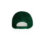 Green mesh trucker hat shown from the back with an adjustable snapback closure.