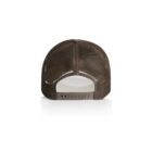 Brown mesh-back baseball cap shown from the rear with an adjustable snap closure.
