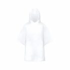 White hooded poncho on a plain white background.