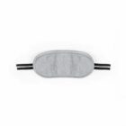 Grey sleep mask with two black elastic straps.