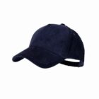 Navy blue corduroy baseball cap with a curved brim and adjustable strap.
