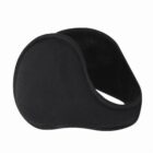 Black fleece earmuff with a wraparound design, displayed against a white background.