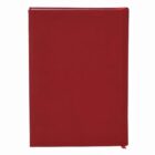A closed, plain red hardcover book with no visible text or design.