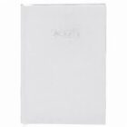 A plain white planner with 2025 embossed on the front cover.