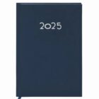 A blue 2025 planner or diary with silver lettering on the cover.