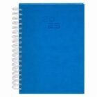 Blue spiral-bound planner with 2025 embossed on the cover.