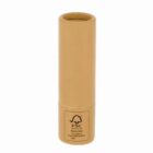 Brown cylindrical paper tube container with FSC recycled label on a white background.