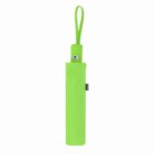 Closed green umbrella with a matching fabric sleeve and a carrying loop at the handle.