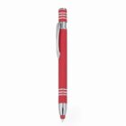 Red and silver retractable pen with a clip, shown against a white background.