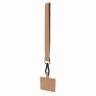 Cork lanyard with a matching rectangular badge holder attached.