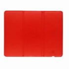Red rectangular tablet cover with three vertical folds, shown against a white background.