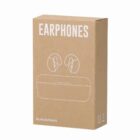 Brown box labeled Earphones with a simple outline of earphones and a case on the front.