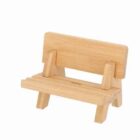 Small wooden bench on a white background.