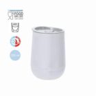 White 320 ml double-wall insulated tumbler with lid, food grade, made from recycled PP.