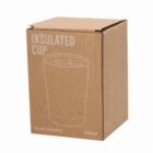 Brown cardboard box with Insulated Cup and 350ml capacity printed on it.